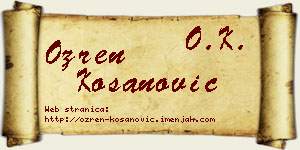 Ozren Kosanović vizit kartica